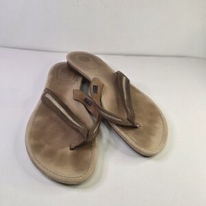 GUC Womens Ugg Elyza Thong Flip Flops US Size 10 Brown Leather 1002660